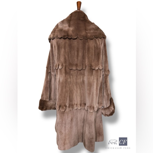 14-18 Sheared Lunaraine Mink Fur Swing Coat Mid Length NEW - Picture 6 of 13